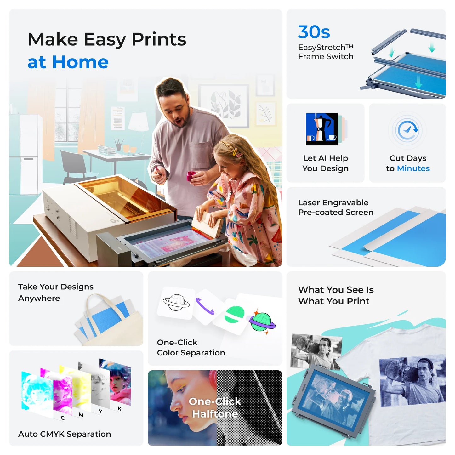 xTool Screen Printer: 1st Screen Printing Solution with Laser