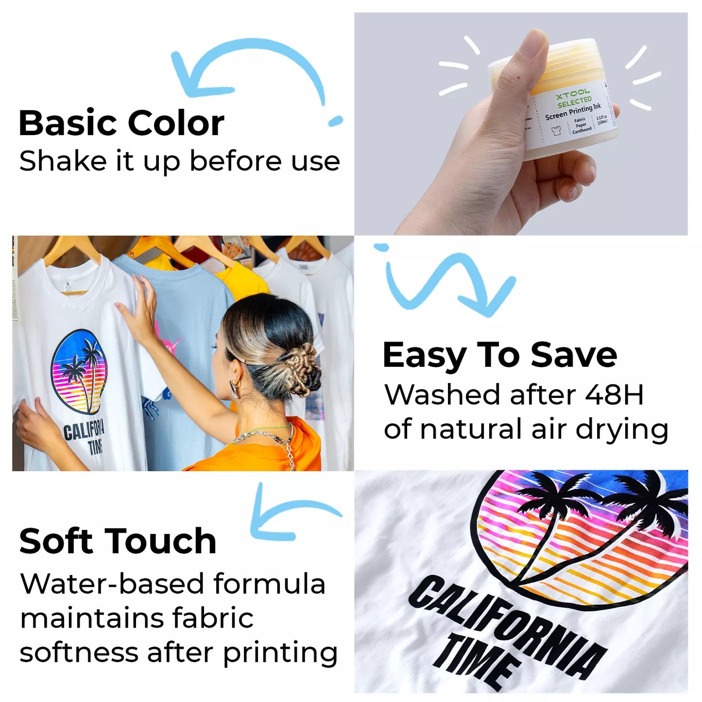 xTool Screen Printing Ink Set (6 Colors)