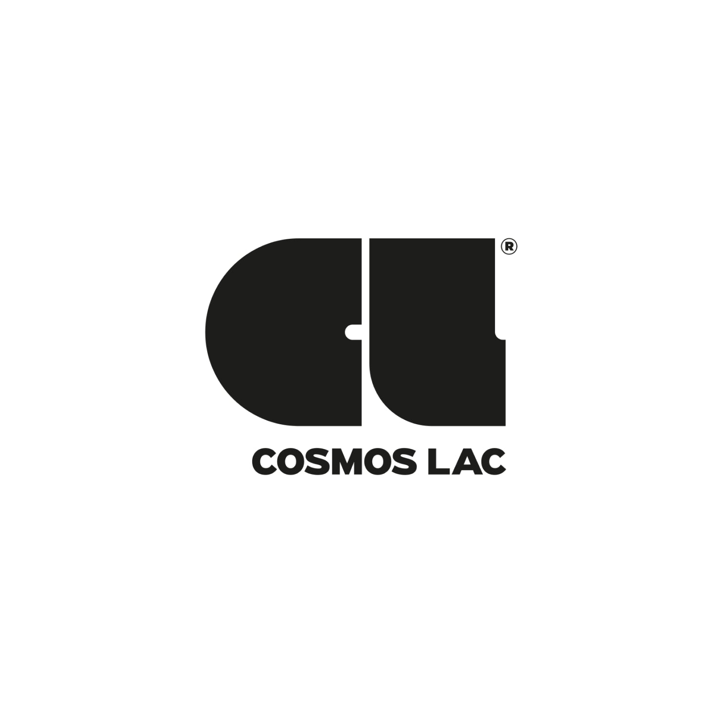Black 'Cosmos Lac' logo on a white background