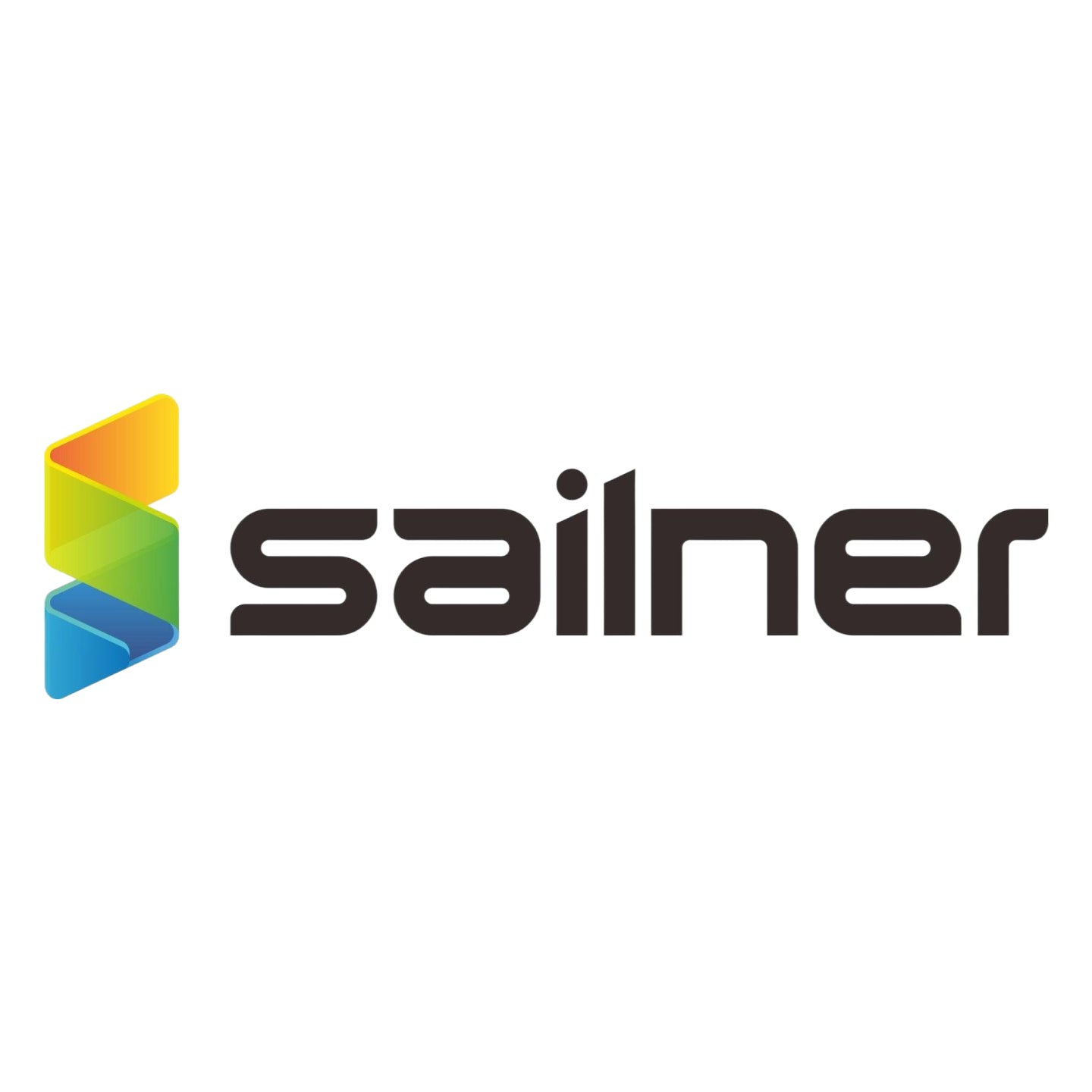 Logo of 'sailner' with colorful geometric design on a white background