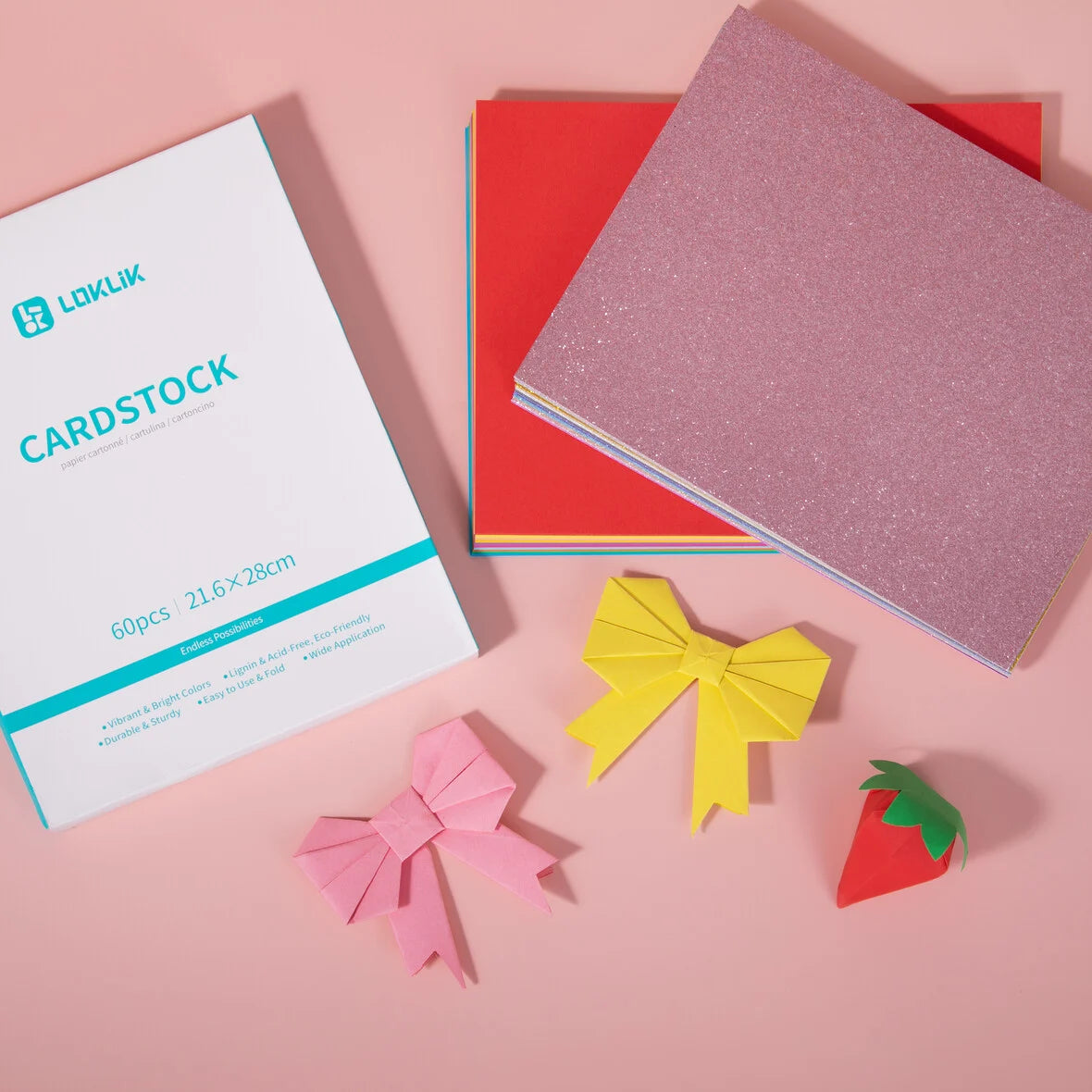 LOKLiK Cardstock Bundle - 20 Colours - 60 Pack