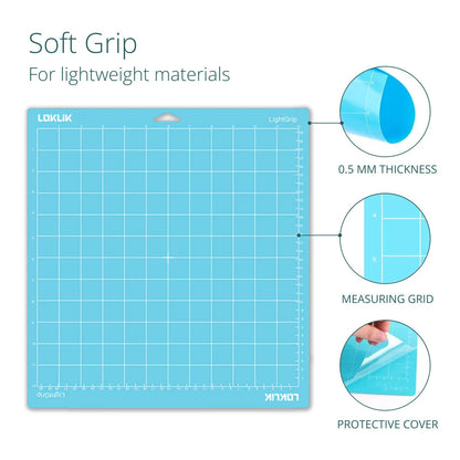 LOKLiK Cutting Mat 3 Pack - Blue Soft Grip
