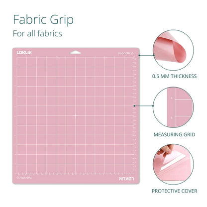 LOKLiK Cutting Mat 3 Pack - Pink Fabric Grip