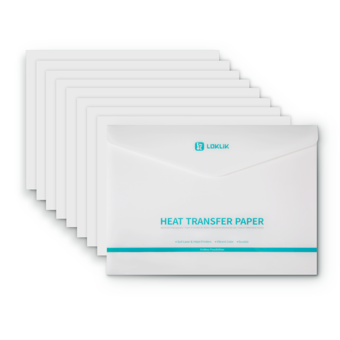 LOKLiK Heat Transfer Paper Sheet - Dark - 8 Pack