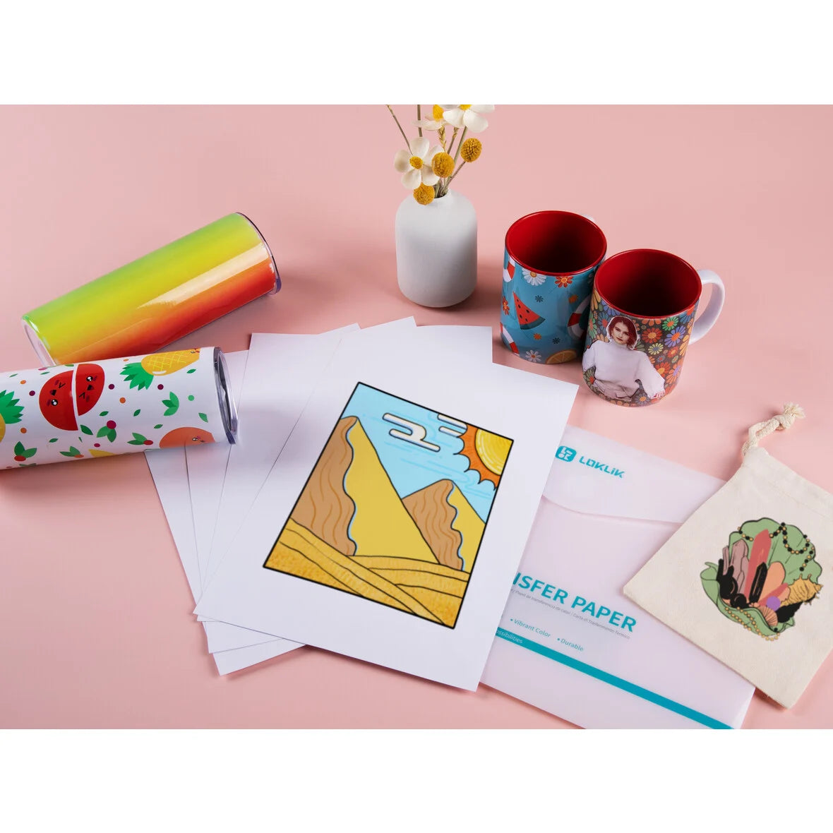 LOKLiK Heat Transfer Paper Sheet - Light - 8 Pack