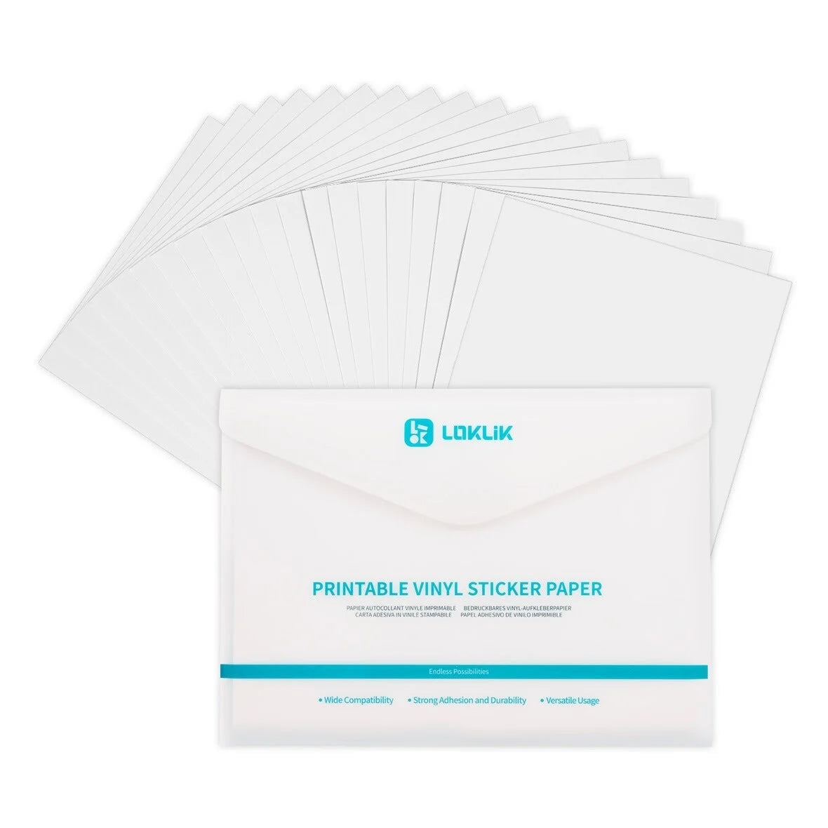 LOKLiK Matte Printable Vinyl Sticker Paper A4 - 20 Pack