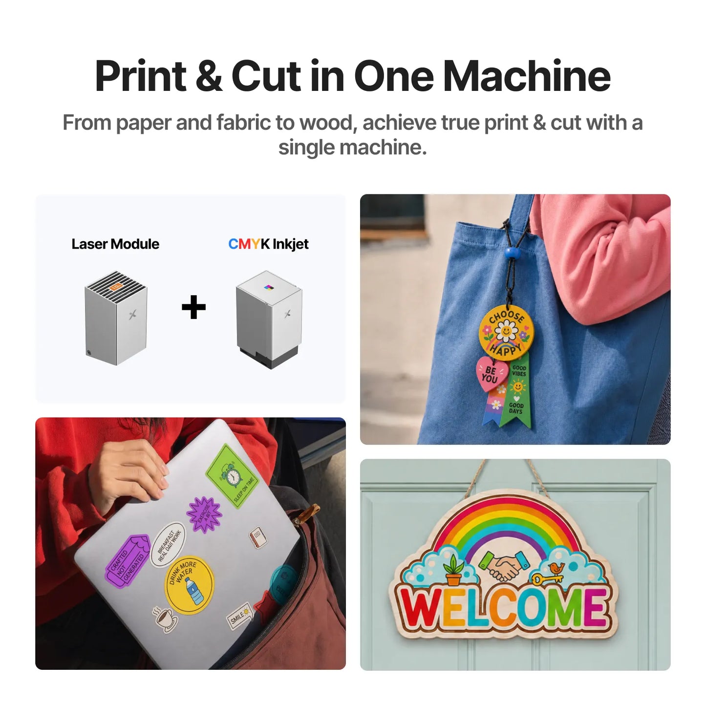 xTool M2 Color Craft Laser Cutter & Engraver | Full-Color CMYK Inkjet & 10W/20W Diode Laser