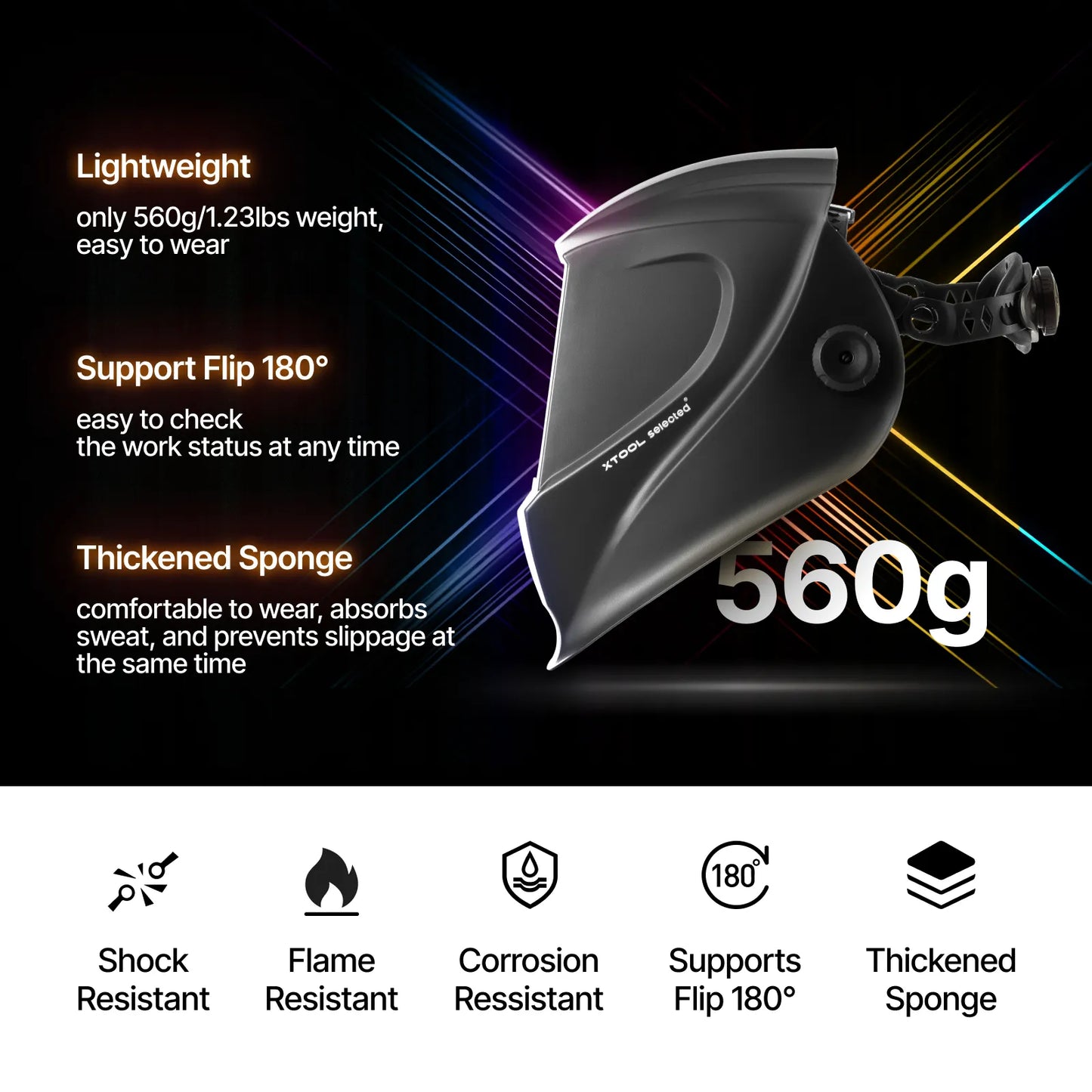 xTool 1080nm Auto-Darkening Laser Welding Helmet